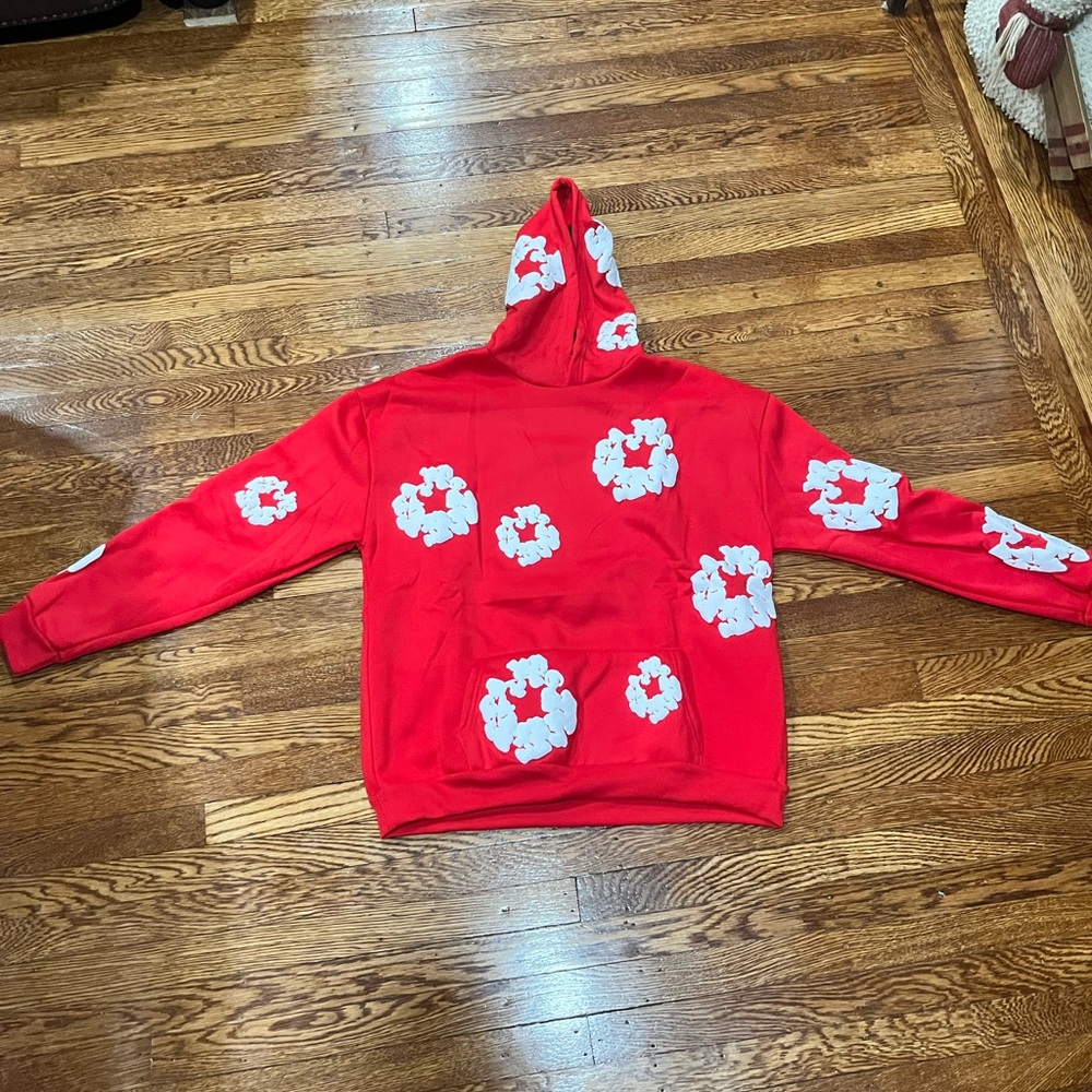 Red denim tears hoodie